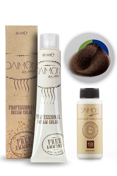 DAIMON Amonyaksız ( Fa ) 7.35 Kumral Çikolata Kahve Saç Boyası + 60 Ml Amonya...