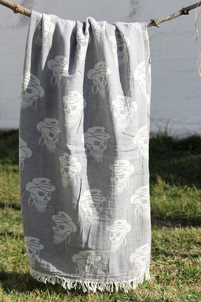 Baveno 100% βαμβάκι 90x180 Peshtemal Πετσέτα θαλάσσης Skull Jacquard