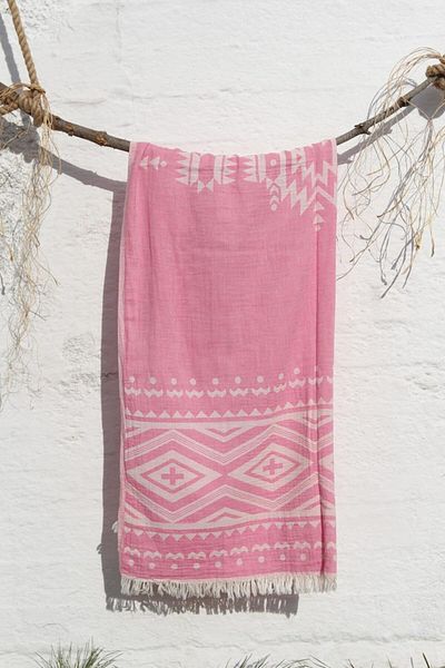 Baveno 100% βαμβάκι 90x180 Peshtemal Πετσέτα θαλάσσης Ethnic Pattern Jacquard