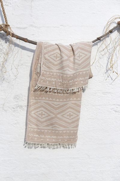 Baveno 100% βαμβάκι 90x180 Peshtemal Πετσέτα θαλάσσης Ethnic Pattern Jacquard