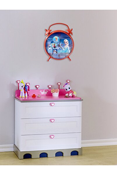 bykekilli Elsa Kırmızı Duvar Saati Hediyelik