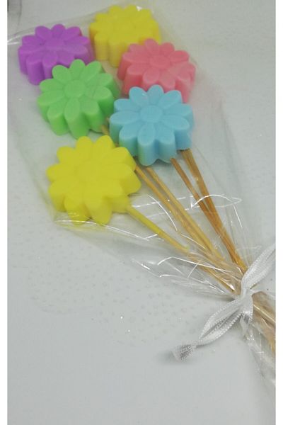 Dolce Soap - Scented Ornamental Soap - Chamomile with Sticks 6 Pieces Colorful-4cm*1cm
