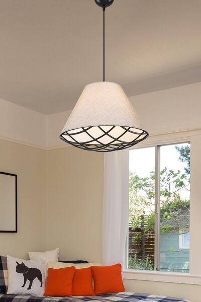 Tuğbasan Kollektif Desenli Sarkıt Avize Krem Siyah