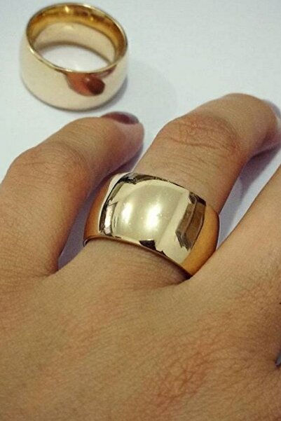 Silver Self Gümüş Alyans 10 Mm Altın Kaplama Gümüş