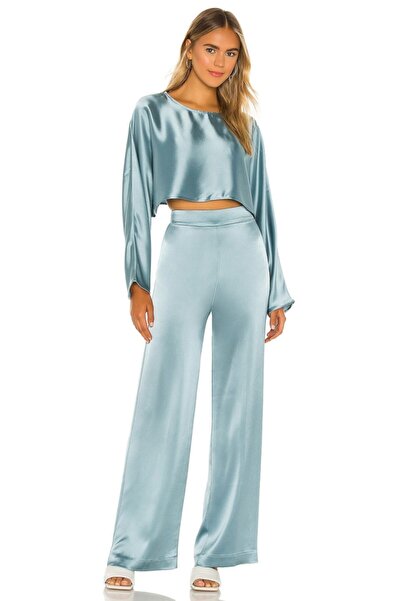 By Kul Design Сині сатинові жіночі штани