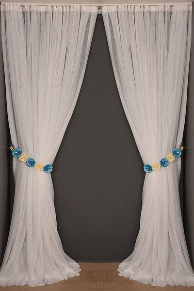 AKÇA TEKSTİL Narrow Skirt Model White Color Single Wing Ready Pleated Background Curtain 300*260
