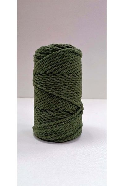 Hobigun Βαμβακερό σχοινί μακραμέ Σάρωση 3 mm 3 Twist 250 gr Χακί