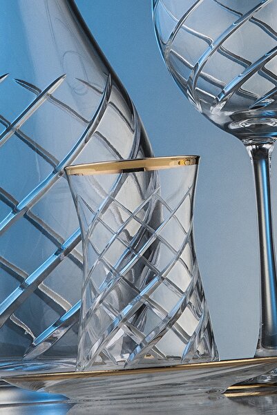 KCD Armonı Altın 6 Kişilik 12 Parça Çay Bardak Seti