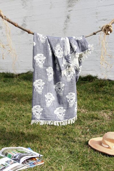 Baveno 100% bumbac 90x180 Peshtemal Prosop de plajă Skull Jacquard