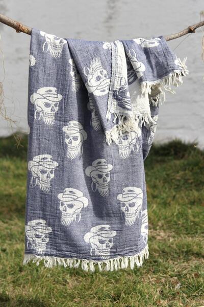 Baveno 100% bumbac 90x180 Peshtemal Prosop de plajă Skull Jacquard