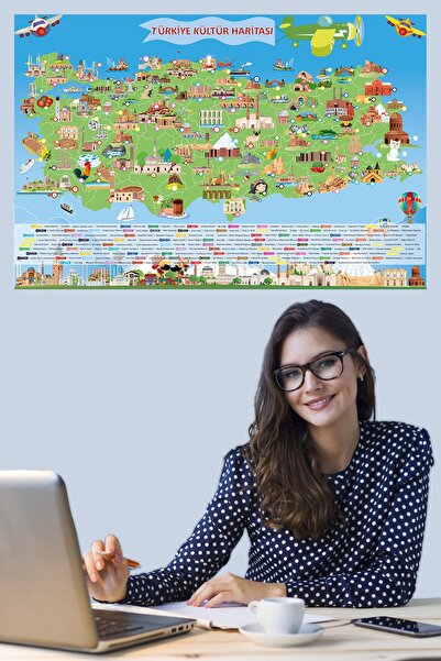 Tutunabilir Kağıt Türkiye Kültür Haritası Akıllı Kağıt Tahta Yazı Tahtası Dek...