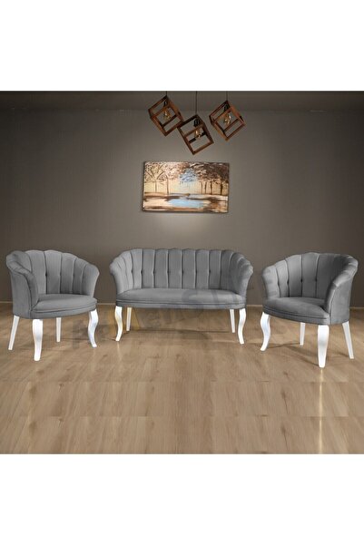 Kaseria Kurumsal Gri Papatya Çay Seti Koltuk Takımı 2+1+1