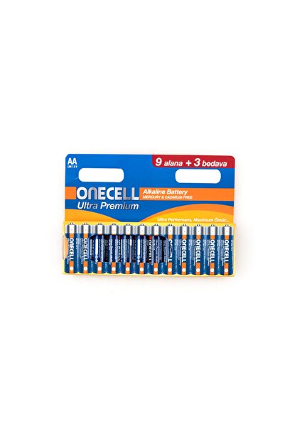Onecell Ultra Premium Alkalin 1,5 V. 12 'li Aa Boy Pil