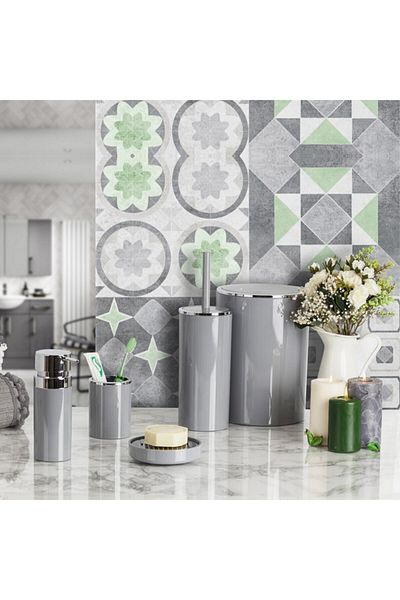 Prima Nova Primanova Lenox 5-Piece Bathroom Accessory Set - Gray
