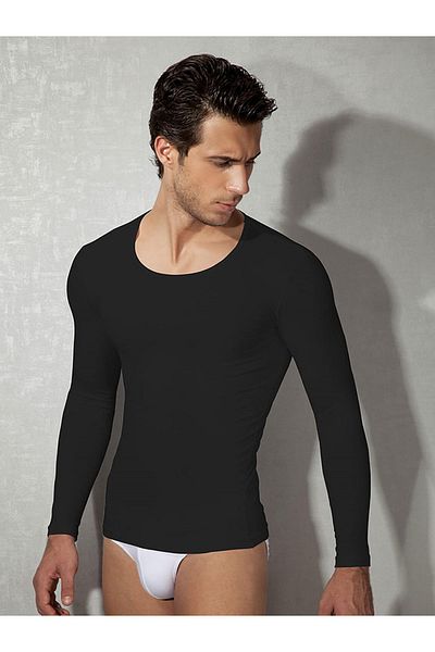 Doreanse Men's Modal Wide Collar Long Sleeve T Shirt 2955
