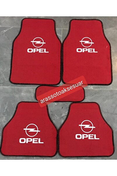 Genel Markalar Opel Logolu Kırmızı Halı Paspas Çift Kat