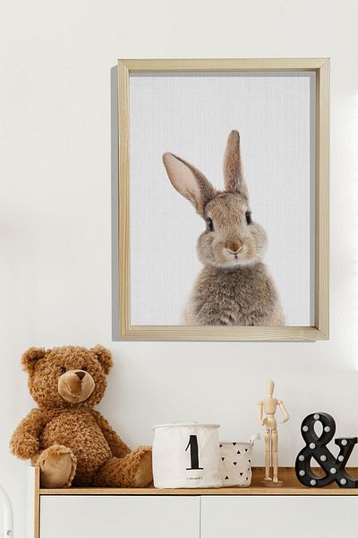 Dekor Loft Pictură murală pentru cameră pentru bebeluși și copii cu ramă de pin natural
