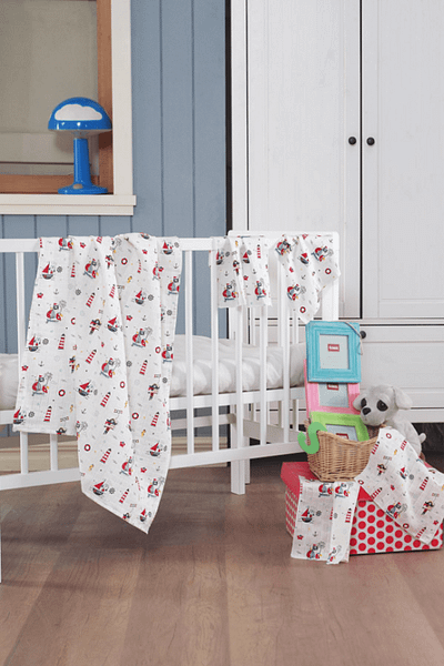 Evim Home Muslin Baby Blanket + Mouth Diaper (4 Pieces) 120*120, Red, Ruyan
