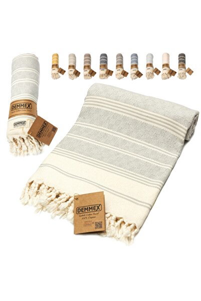 Demmex Prosop de plajă peshtemal din bumbac organic 100% certificat, 180x90cm...