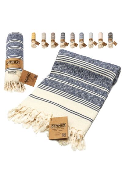 Demmex Peshtemal din bumbac organic, prosop de baie si plaja, certificat Gots...