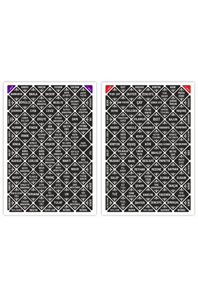 ENGINPRINT 172 Adet Çizilmez Pvc Yıkanabilir Baharat Bakliyat Kuruyemiş Sticker Baharatlık Kavanoz Etiketi