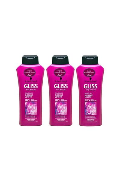 Gliss Glıss Supreme Length Shampoo - 550ml X3