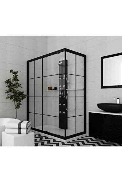 Duşakabincim 120x120 Cm Siyah Desenli Duşakabin
