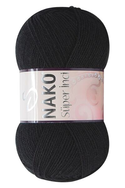 NAKO Süper İnci 217 Siyah Örgü İpi