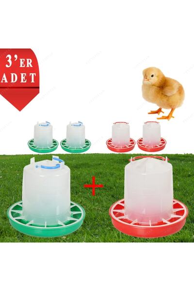 Marka Sida Tavuk Civciv Bıldırcın 3 Yemlik Ve 3 Suluk Takım 1.5 Litre Güvercin Keklik Kuş Yemliği Suluğu Brahma