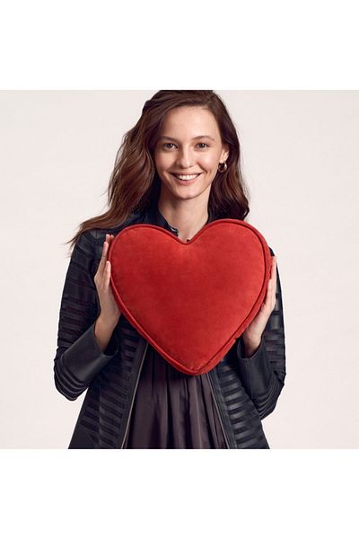 Desa Suede Red Heart Pillow
