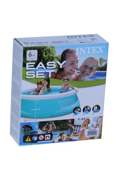 Intex Easy Mavi Renkli Kolay Kurulum Havuz, Büyük Boy Şişme Aile Havuzu, 183x51cm-28101