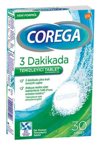 Corega 30 Cleansing Tablets - 3 Minutes Cleaning