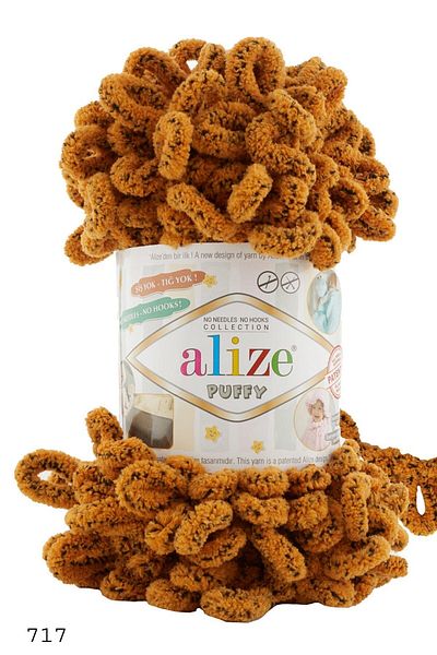 Alize Puffy Hand Knitting Yarn 717 Tiger 100 Gr. 9m Finger Knitting Lanyard