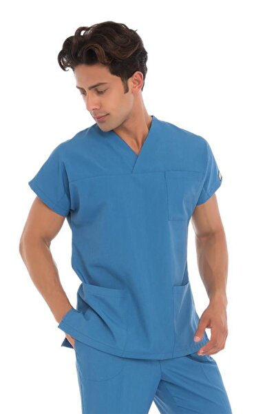 VEHBİ Men's Doctor Nurse Uniform Scrubs Tericoton Thin Fabric Hospital Duty S...