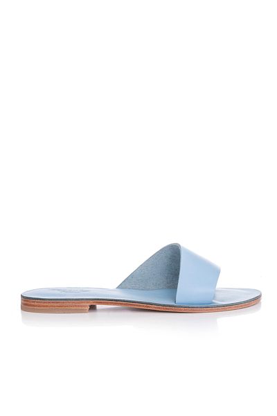 DaphneSandals Papuci de damă albaștri din piele naturală lucrați manual - 2802