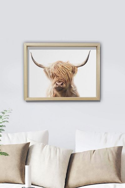 Dekor Loft Ζωγραφική τοίχου με φυσικό πεύκο Shaggy Cow