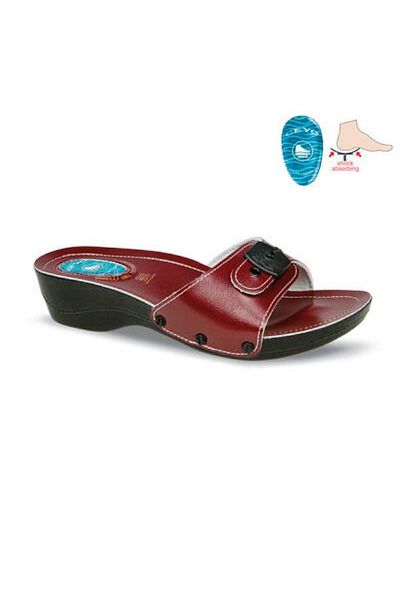 Ceyo Minelli Heeled-2 Red Anatomical Orthopedic Gel Women's Slippers