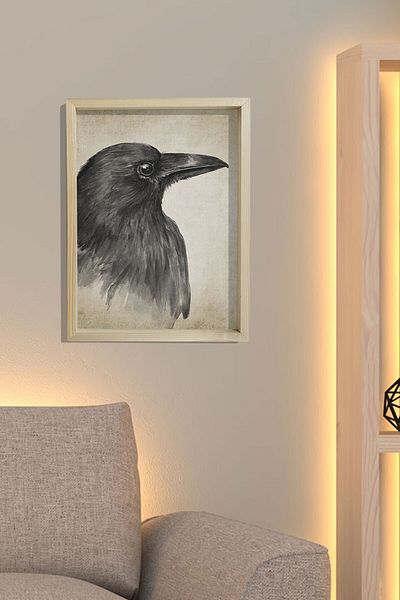 Dekor Loft Pictură de perete într-un cadru de pin natural Acuarelă antică Războinic