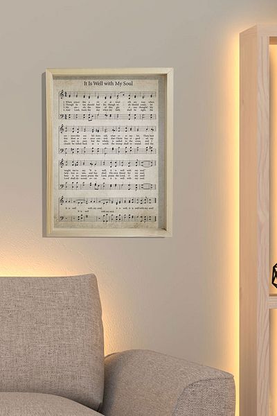 Dekor Loft Pictură de perete cu ramă de pin natural 1876 Hymnă creștină