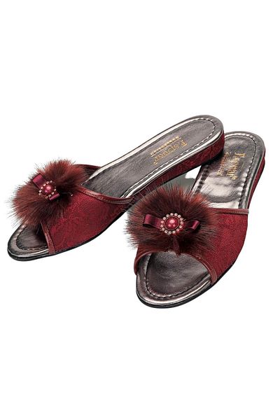 Espuar Feathered Stoned Air Filling Ballerina Slippers