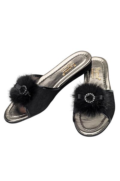 Espuar Feathered Stoned Air Filling Ballerina Slippers