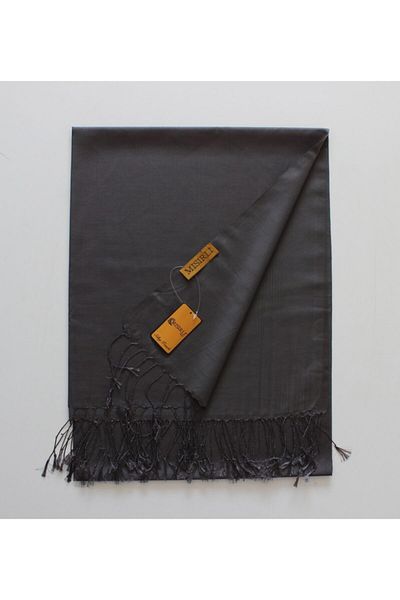 Mısırlı Anthracite Cocoon Shawl - Silk Look Design
