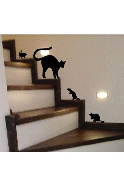 Miana Lazer Kedi ve Fareler Merdiven Dekoru