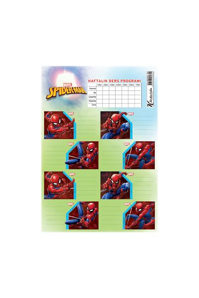 KESKİN COLOR Spiderman Lesson Programmed School Label 20 Li