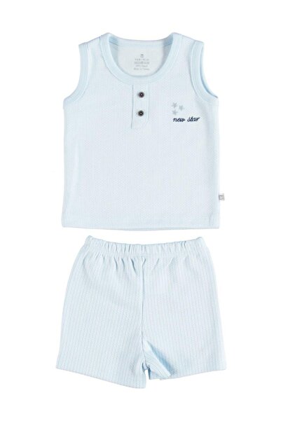 Bibaby Unisex Bebek Mavi New Star Şortlu 2 Li Takım 59509