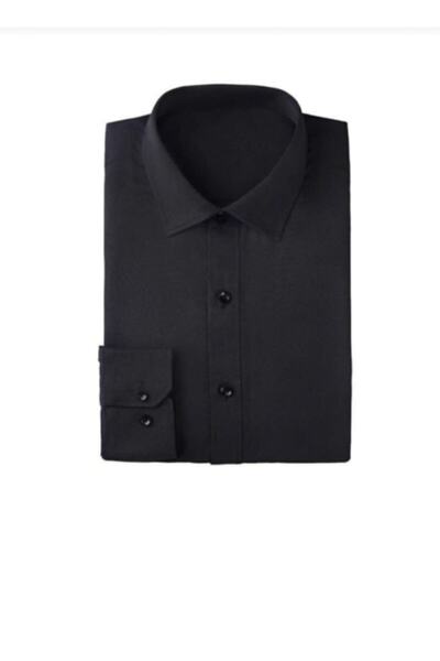 nacar çarşı Men's Long Sleeve Black Classic Shirt