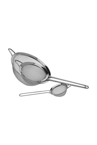 5DM 3 Pieces Stainless Steel Strainer Set - Milk Strainer 10-12-14 Cm