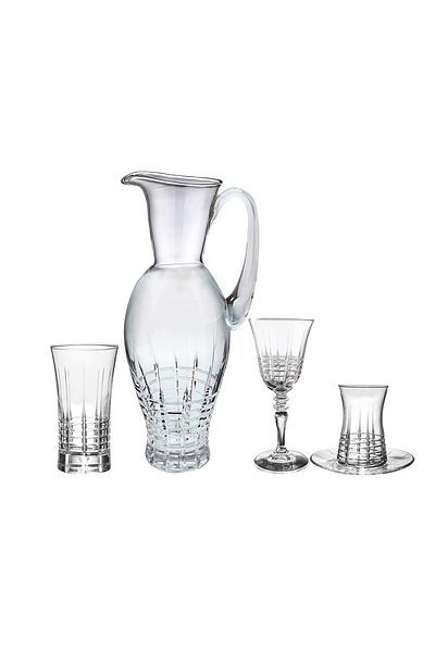 KCD Helen Sade 49 Piece Glass Tableware Presentation Dowry Set Cutting Decor Water Glass Set