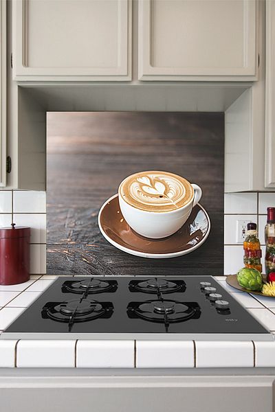 Tilki Dünyası Love Coffee Sticker Behind the Kitchen Stove