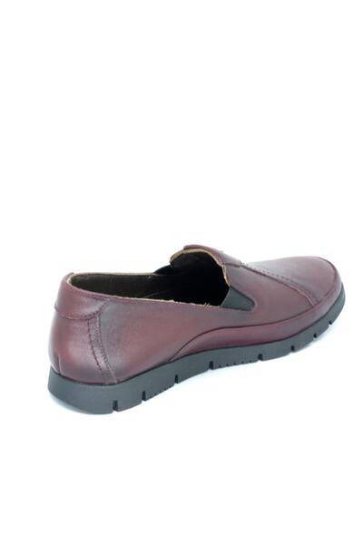 Epaş Kadın Bordo Hakkiki Deri Ortapetik Günlük Rahat Babet Ayakkabı